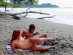 Hot Redhead Babe Coition On The Beach - Gala Brown