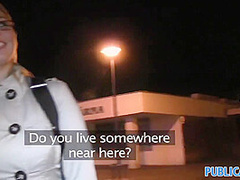 Blonde In Glasses Fucks Big Cock Outdoors In Public