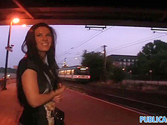 Stunning Blue Eyed Babe Fucks Outside Under A Bridge