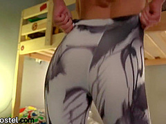 Busty Hostel Euro Sucking Dick Before Fucking On Bunkbed