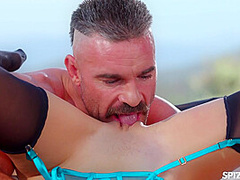 Kiara Cole & Charles Dera in Poolside Pounding - Tiny 4K