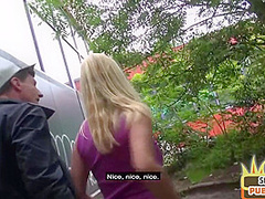 Picked up blonde MILF shared by 2 dicks