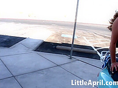 Hot petite teen masturbates hard in solo