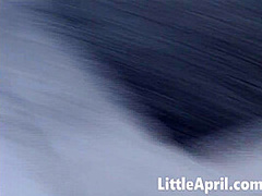 Hot petite teen masturbates hard in solo