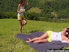 Cute Lesbian Couple Outdoors Fun