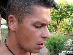 Sophie Lynx Jerks off the Gardener - Private Porn Sex Videos