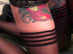 Horny CFNM babes deepthroating a guy