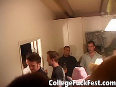 Sexy blonde fucked hard at a horny party