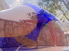 Sizzling Solo Debut - Hot Fitness Model Poses and Plays