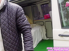 German big BBW milf persuaded to sex casting on the street