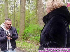 German big BBW milf persuaded to sex casting on the street