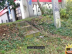cockhungry MILF deepthroating outdoor