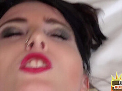 Bigtitted horny babe pussydrilled in POV