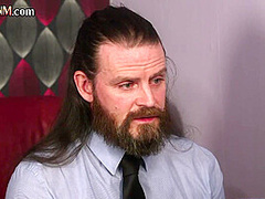 Horny office CFNM babes gives BJ to guy