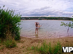 VIP4K. Anal sex by the lake after picking up a girl