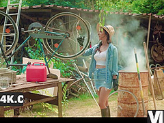 VIP4K. Sweaty sex in the countryside