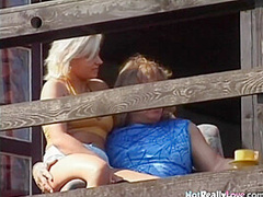 Hot busty outdoor blonde fucked on the farm