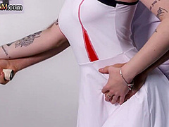 Stunning CFNM babes wanking old guy