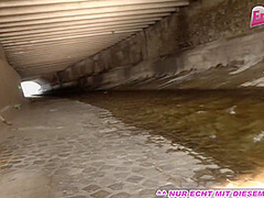 Fat German slut approached and fucked on the street