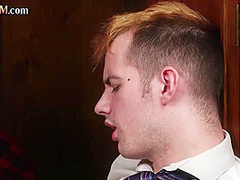 Stunning CFNM babes cocksucking stud