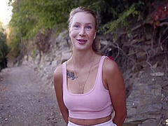 Real Sex Vlog In The Forest. She Jokes A Lot And Swallows Cum