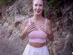 Real Sex Vlog In The Forest. She Jokes A Lot And Swallows Cum