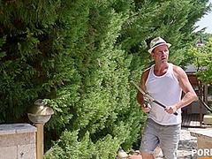 Bisexual BFFs Lia Lin and Bambola Share a Hard Cock by the Pool GP2756