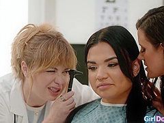 Im sucking on my milf stepmoms tits behind the doctors back