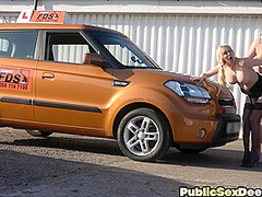 Bigass blonde babe pounded by instructor