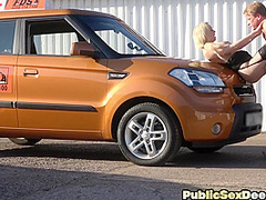 Bigass blonde babe pounded by instructor