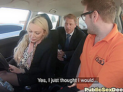 Bigass blonde babe pounded by instructor