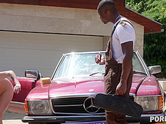 Blonde Hottie With Car Trouble Gets Slammed By BBC Mechanic GP2456