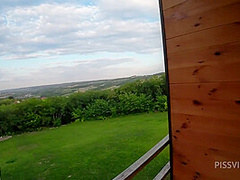 Face Cum Washed With Piss In A Forest Hideaway