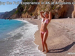 Waves, Sand, and Fingers Deep Down! Goddess Pornstar Candee Licious for Arousins