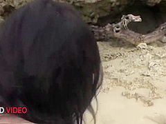 Megumi Haruka And Haruka Megumi - Sultry Japanese Gives Blowjob Outdoors Before Steamy Fuck Festivities Begin