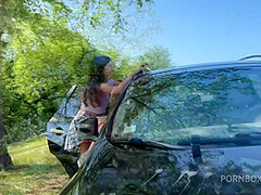 Washing My Windshield With Her Pee