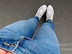 Wetting Her Jeans On The Streets Of Budapest