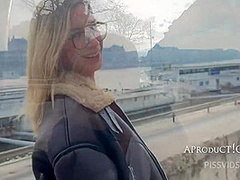 Wetting Her Jeans On The Streets Of Budapest