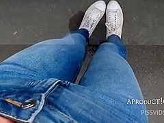 Wetting Her Jeans On The Streets Of Budapest