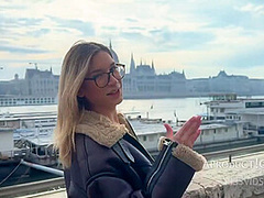 Wetting Her Jeans On The Streets Of Budapest