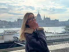 Wetting Her Jeans On The Streets Of Budapest