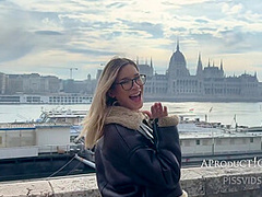 Wetting Her Jeans On The Streets Of Budapest