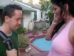 Johnny Thrust In Big Boobs Sexy Milf Fucking In The Garden