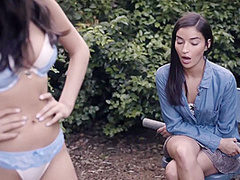 Nerdy Emily & Gianna Diors Outdoor Lesbian Lust