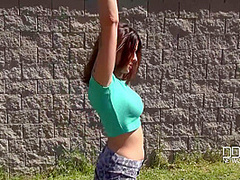 Salacious Outdoor Blowjob - Stunning Babe Sucks Cock in Garden