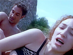 Beautiful Spanish amateur Monica Ledesma fucks with pornstar outdoors - MMM100