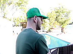 Blonde Rides Bricks Dick In Steamy Outdoor Fuck! With Amber Jade, Brick Danger And Jade Amber