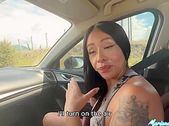 Mariana Sandoval And Brandon Cruz - Big Black Cock Bbc Fucks A Horny Colombian Woman In The Car After Picking Her Up On The Road