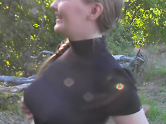 Evelina Juliet in amateur video of teens fucked hard filmed in forest