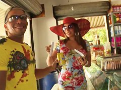 Sandra has an amazing pussy and likes to show it on public